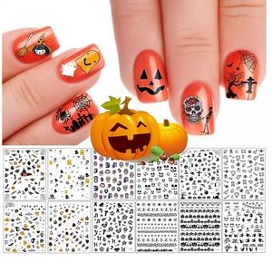 2pcs 1000+ Patterns Halloween Nail Art Sticker Decals